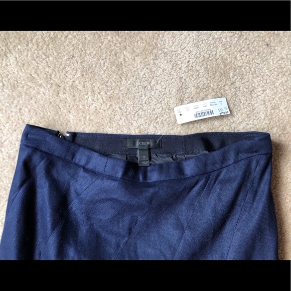 J. Crew Navy Linen Fluted Skirt - Picture 5 of 7